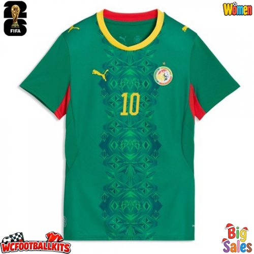 Senegal Sadio Mane #10 Replica Away Stadium Shirt for Women World Cup 2026 Short Sleeve